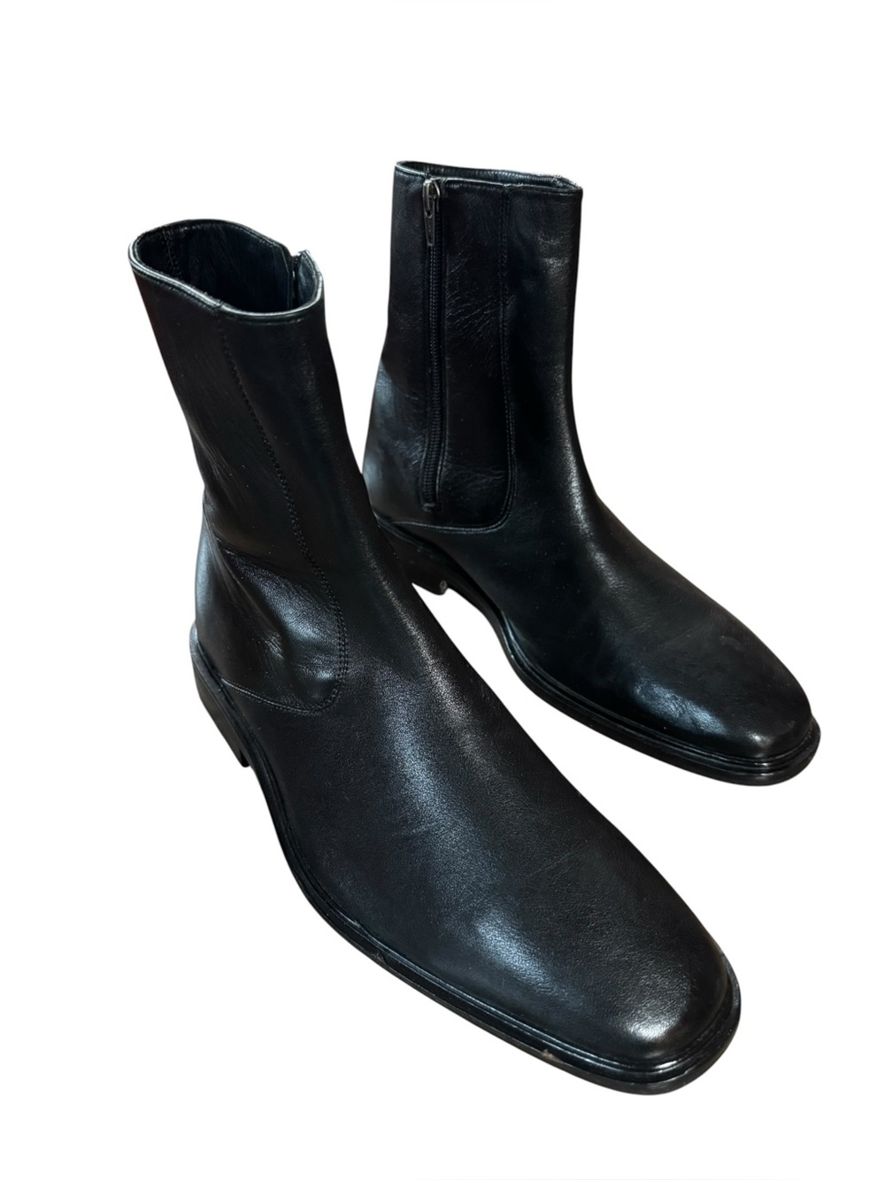 Men’s Cole Haan Nike Air Size 9 Black Leather Side Zip Boots
